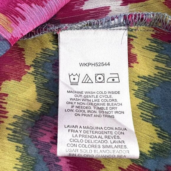 WRANGLER Women's Long Sleeve Multicolor V Neck Blouse Made in India - Picture 8 of 9